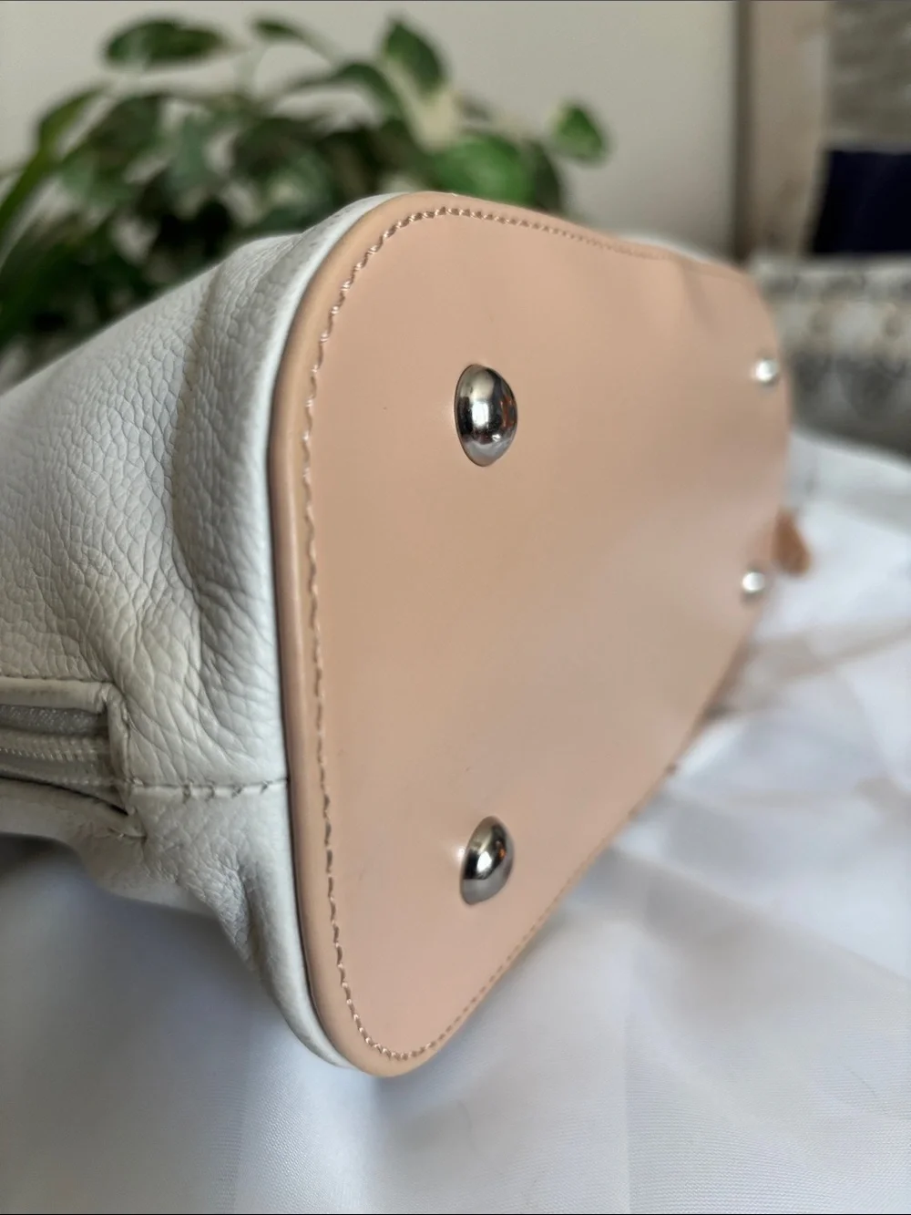 Tignanello White (Cream) Leather Satchel
